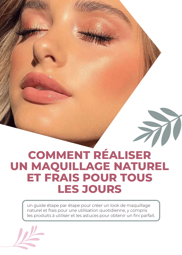 Maquillage naturel et frais quotidien avec produits de l'Univers du Bien-Être & Beauté sur un fond lumineux.